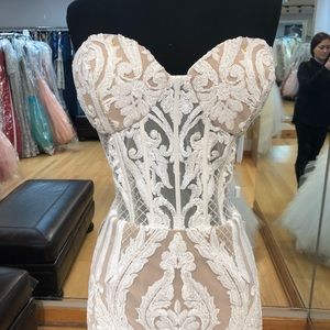 White mermaid prom dress